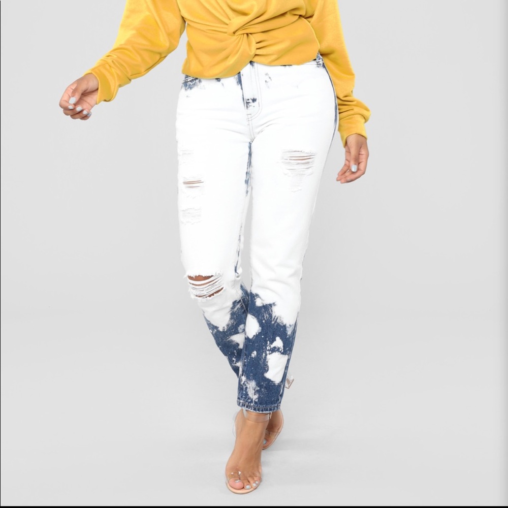 NWT Boyfriend Jeans - Acid Wash Blue size small